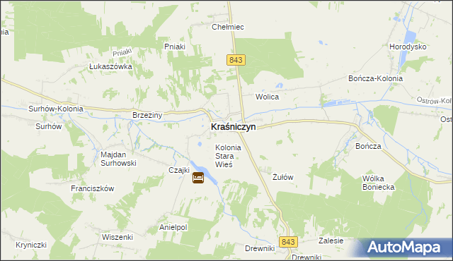 mapa Stara Wieś gmina Kraśniczyn, Stara Wieś gmina Kraśniczyn na mapie Targeo