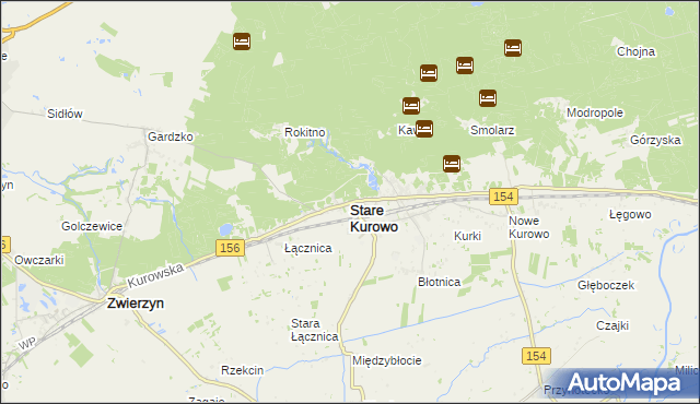 mapa Stare Kurowo, Stare Kurowo na mapie Targeo