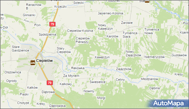 mapa Stary Kawęczyn, Stary Kawęczyn na mapie Targeo