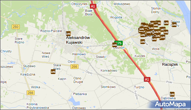 mapa Stawki gmina Aleksandrów Kujawski, Stawki gmina Aleksandrów Kujawski na mapie Targeo