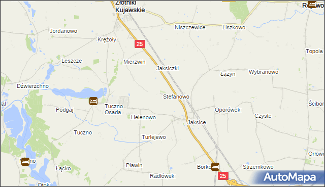 mapa Stefanowo gmina Inowrocław, Stefanowo gmina Inowrocław na mapie Targeo