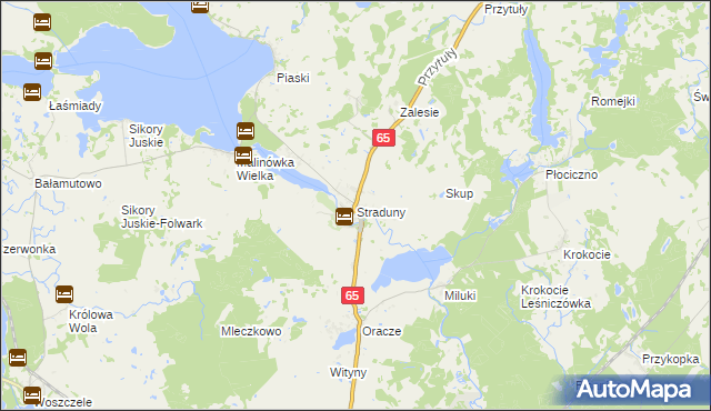 mapa Straduny, Straduny na mapie Targeo