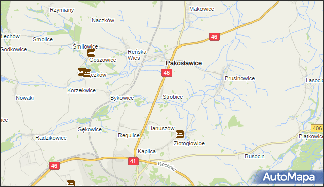 mapa Strobice, Strobice na mapie Targeo