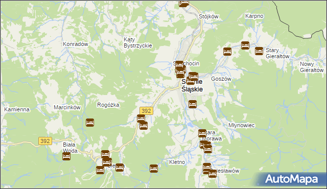mapa Stronie Śląskie powiat kłodzki, Stronie Śląskie powiat kłodzki na mapie Targeo