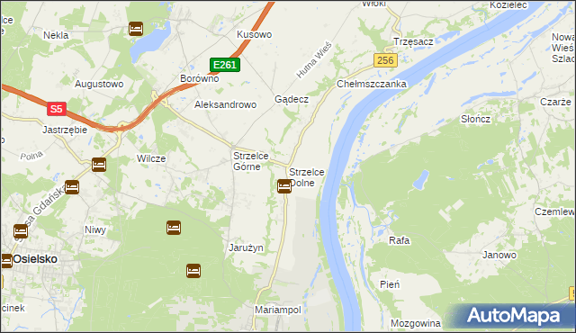 mapa Strzelce Dolne, Strzelce Dolne na mapie Targeo