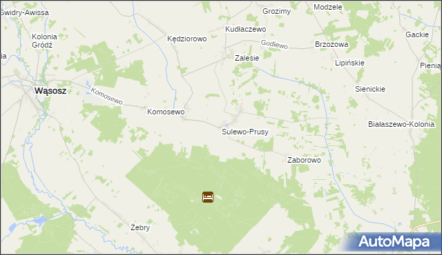 mapa Sulewo-Prusy, Sulewo-Prusy na mapie Targeo