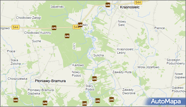 mapa Sulicha, Sulicha na mapie Targeo