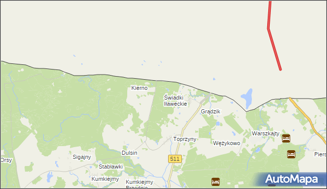 mapa Świadki Iławeckie, Świadki Iławeckie na mapie Targeo