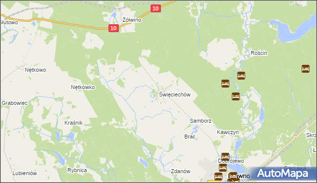 mapa Święciechów, Święciechów na mapie Targeo