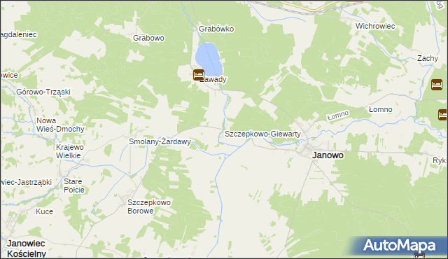 mapa Szczepkowo-Giewarty, Szczepkowo-Giewarty na mapie Targeo