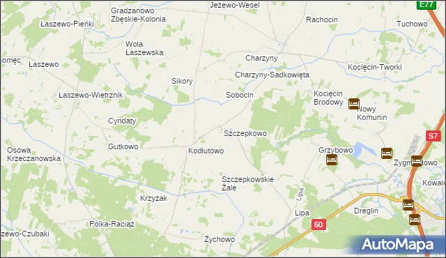 mapa Szczepkowo gmina Raciąż, Szczepkowo gmina Raciąż na mapie Targeo