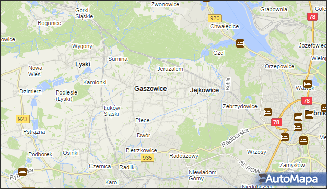 mapa Szczerbice, Szczerbice na mapie Targeo