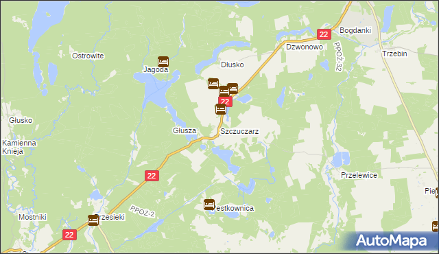 mapa Szczuczarz, Szczuczarz na mapie Targeo