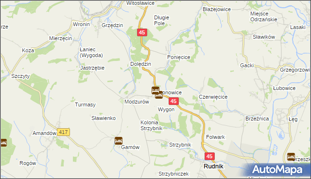 mapa Szonowice, Szonowice na mapie Targeo
