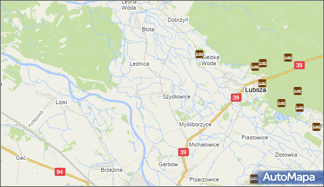 mapa Szydłowice, Szydłowice na mapie Targeo