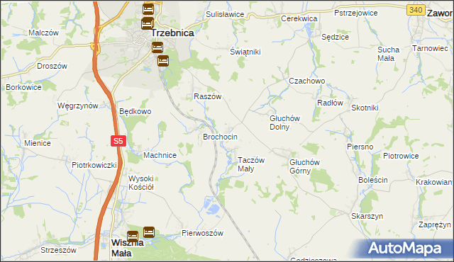 mapa Taczów Wielki, Taczów Wielki na mapie Targeo