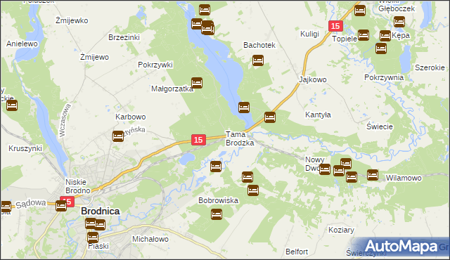 mapa Tama Brodzka, Tama Brodzka na mapie Targeo