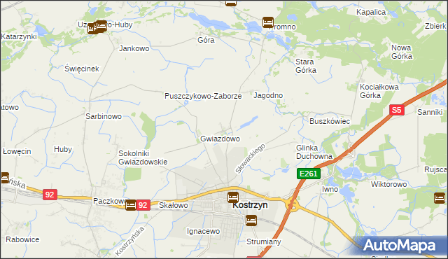 mapa Tarnowo gmina Kostrzyn, Tarnowo gmina Kostrzyn na mapie Targeo