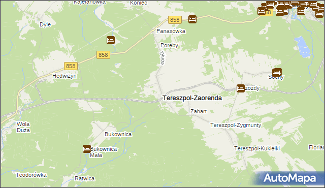 mapa Tereszpol-Zaorenda, Tereszpol-Zaorenda na mapie Targeo