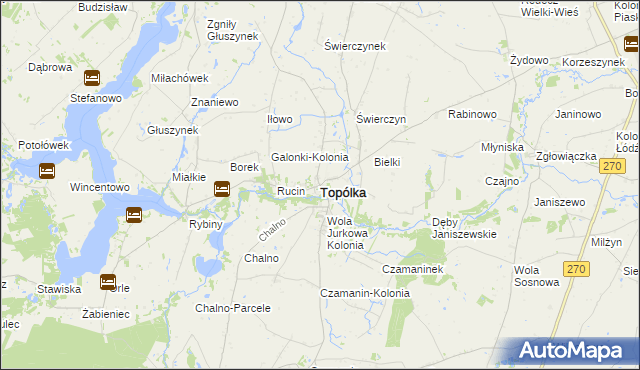 mapa Topólka powiat radziejowski, Topólka powiat radziejowski na mapie Targeo