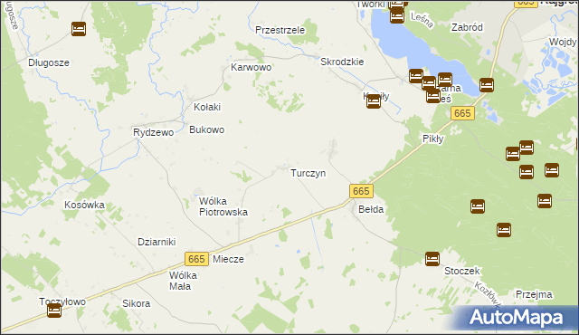 mapa Turczyn gmina Rajgród, Turczyn gmina Rajgród na mapie Targeo
