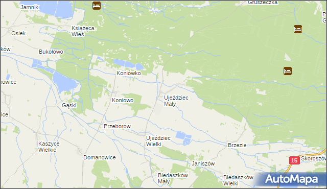 mapa Ujeździec Mały, Ujeździec Mały na mapie Targeo