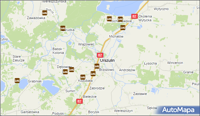 mapa Urszulin powiat włodawski, Urszulin powiat włodawski na mapie Targeo