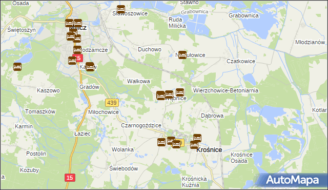 mapa Wąbnice, Wąbnice na mapie Targeo