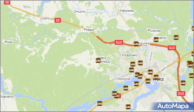 mapa Wałcz Pierwszy, Wałcz Pierwszy na mapie Targeo