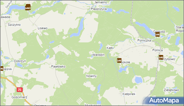 mapa Wandzin gmina Przechlewo, Wandzin gmina Przechlewo na mapie Targeo