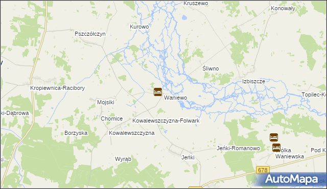 mapa Waniewo gmina Sokoły, Waniewo gmina Sokoły na mapie Targeo