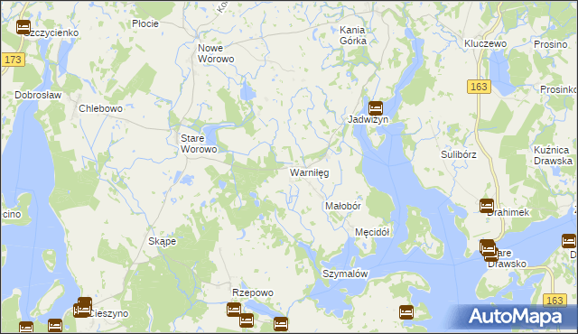 mapa Warniłęg, Warniłęg na mapie Targeo
