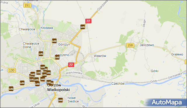 mapa Wawrów, Wawrów na mapie Targeo