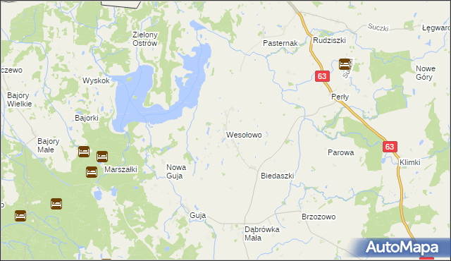 mapa Wesołowo gmina Węgorzewo, Wesołowo gmina Węgorzewo na mapie Targeo