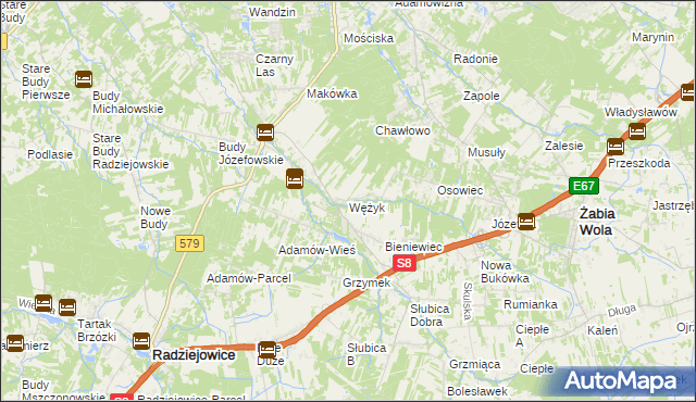 mapa Wężyk, Wężyk na mapie Targeo