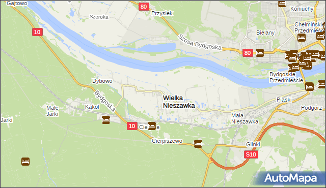 mapa Wielka Nieszawka, Wielka Nieszawka na mapie Targeo
