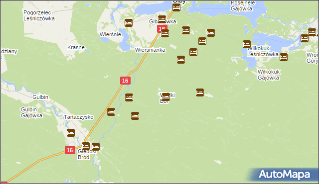 mapa Wielki Bór gmina Giby, Wielki Bór gmina Giby na mapie Targeo
