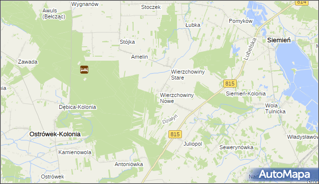 mapa Wierzchowiny Nowe, Wierzchowiny Nowe na mapie Targeo
