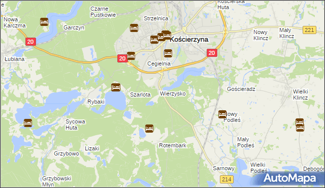 mapa Wierzysko-Leśnictwo, Wierzysko-Leśnictwo na mapie Targeo