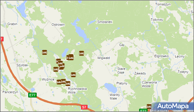 mapa Wigwałd, Wigwałd na mapie Targeo