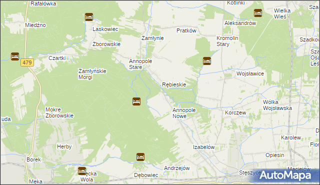 mapa Wiktorów gmina Zduńska Wola, Wiktorów gmina Zduńska Wola na mapie Targeo