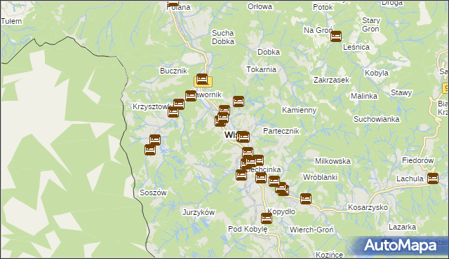 mapa Wisła, Wisła na mapie Targeo