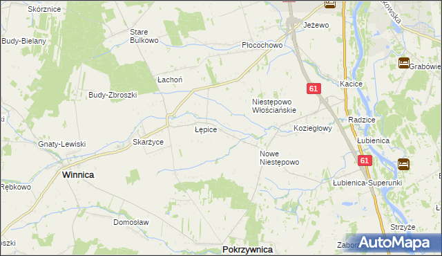 mapa Witki gmina Pokrzywnica, Witki gmina Pokrzywnica na mapie Targeo