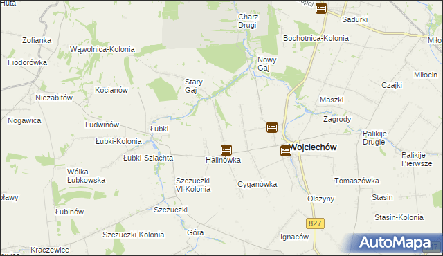 mapa Wojciechów-Kolonia Pierwsza, Wojciechów-Kolonia Pierwsza na mapie Targeo
