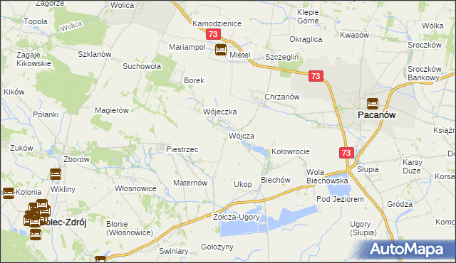 mapa Wójcza, Wójcza na mapie Targeo