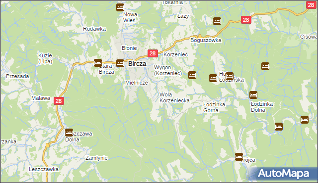 mapa Wola Korzeniecka, Wola Korzeniecka na mapie Targeo