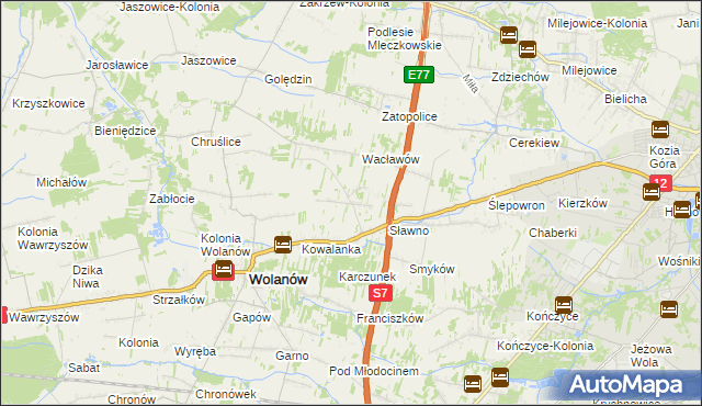 mapa Wola Wacławowska, Wola Wacławowska na mapie Targeo