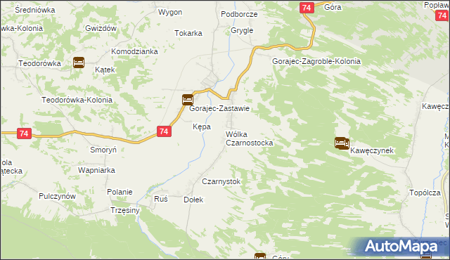 mapa Wólka Czarnostocka, Wólka Czarnostocka na mapie Targeo