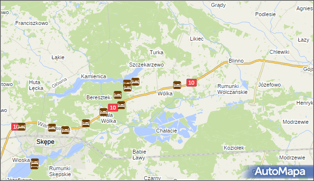 mapa Wólka gmina Skępe, Wólka gmina Skępe na mapie Targeo