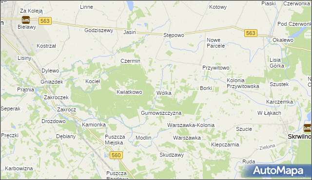 mapa Wólka gmina Skrwilno, Wólka gmina Skrwilno na mapie Targeo